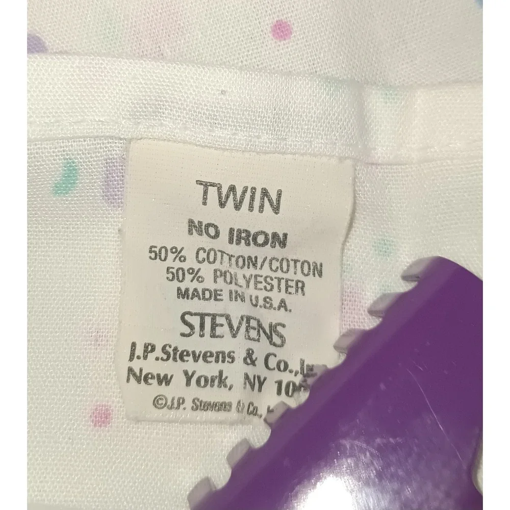 STEVENS Twin Flat Sheet Pillowcase Hearts Country Cottagecore Kidcore 80s 90s